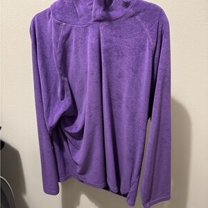 Purple Terrycloth Hooded Sweatshirt